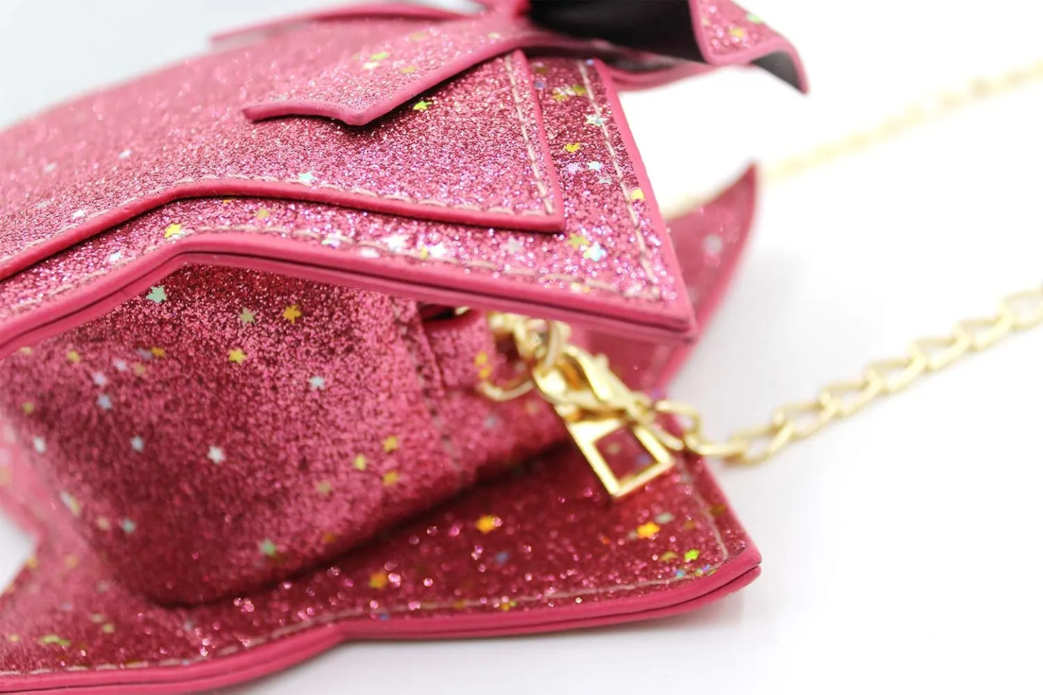 ZGMYC Little Girls Glitter Sequins Crossbody Purse Star-Shaped Bowknot Shoulder Bag Satchel