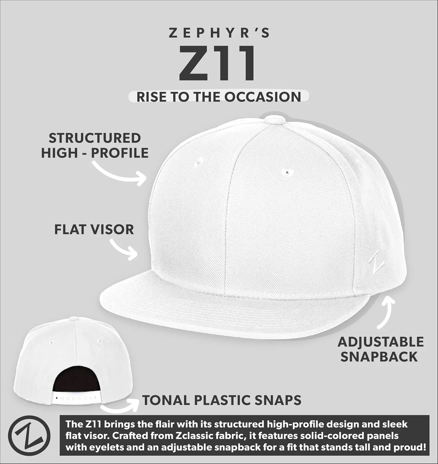 ZHATS NBA Officially Licensed Adjustable Snapback Hat Flat Bill Z11 Pop White